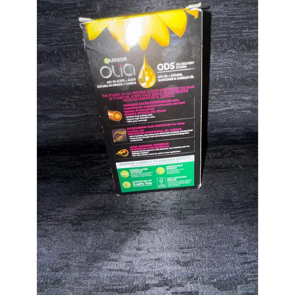 New Garnier Olia 2.0 Soft Black Permanent Hair Color No Ammonia Oil Powered